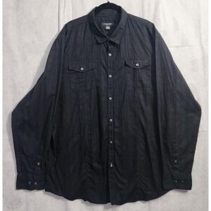Structure Mens Button Up Shirt Black Modern Fit Size 2X
